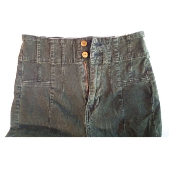 NEW FREE PEOPLE WE THE FREE GREEN JAYDE CORD CORDUROY FLARE JEANNS SIZE 26 - Picture 6 of 11